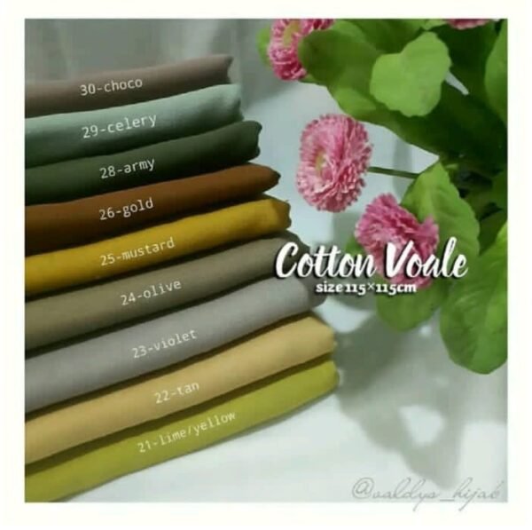 Valdys Hijab - Cotton Voal Premium (Hijab Segi Empat) - Gambar 3
