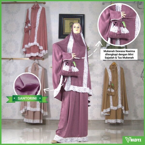 Valdys Hijab - Naeima Prayer Set (Mukena Dewasa 2in1 Santorini Silk Premium) - Gambar 9